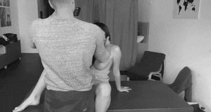 grabbing her big firm tits