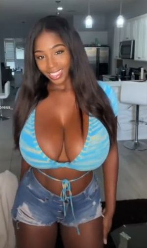 Ellie Mae blue bikini kitchen 3