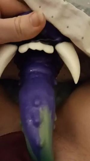 babe rides monster dildo