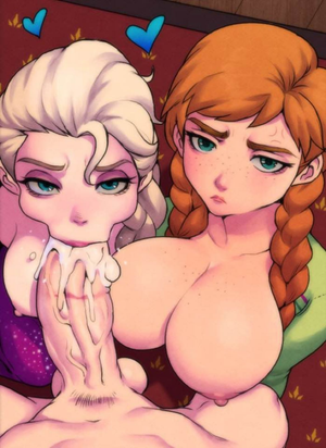 Elsa and Ana competing over a thick load