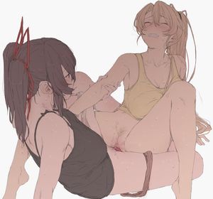 lesbians sharing a toy