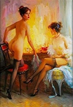 Painting of two nude women