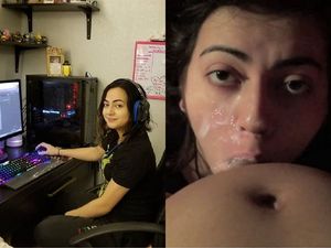 Cum covered cock holster with eye contact