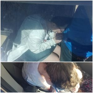 Pulled over to fuck her mouth.