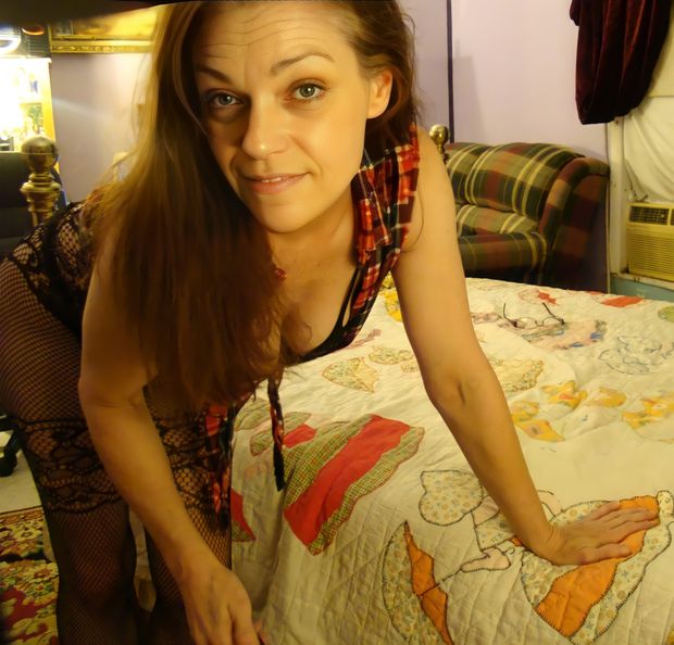 Sexy Mature Milf fishnets and plaid