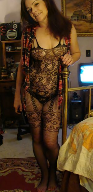 Sexy Mature Milf fishnets and plaid