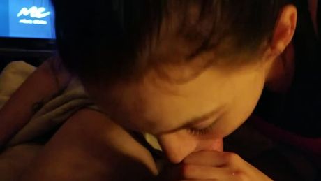 Kristen is 30 years younger than me and needs blowjob training but she does swallow