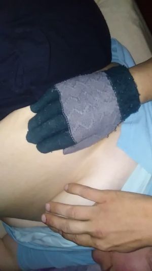 Shy friend plays with her sleeping nipple