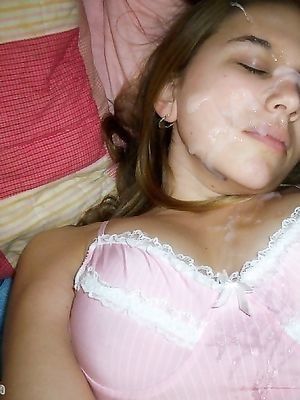 Beautiful teen daughter sleeping after her Dad pounded her tender pussy and blew his load in her face!