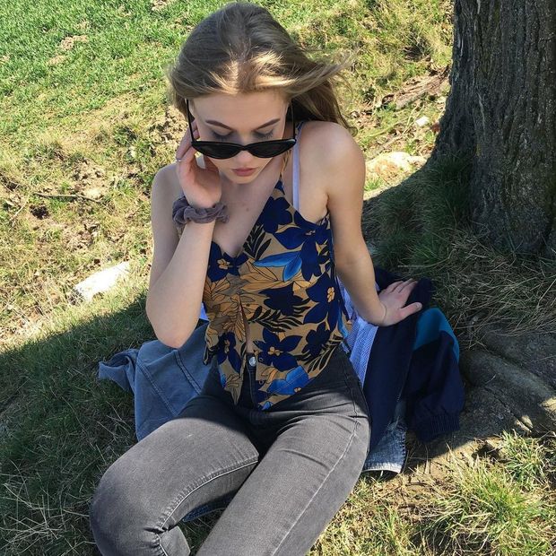 Blonde slut in park