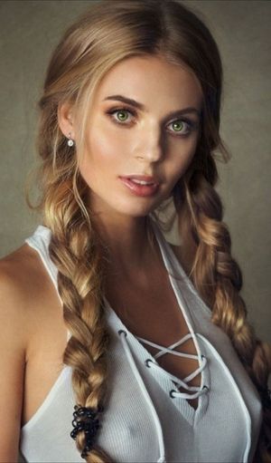 Pigtails blonde hair