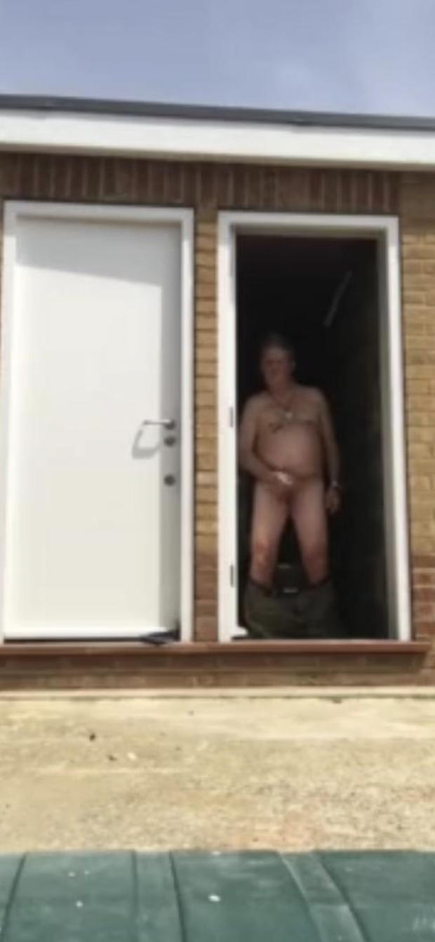 Exciting risky naked wank in public toilet in car park