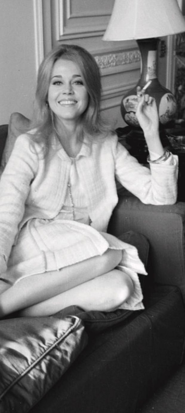 Jane Fonda smoking!