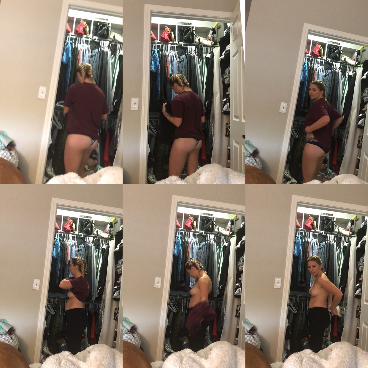 Wifey Getting Changed Unaware of Hidden Cam