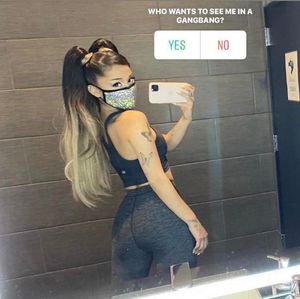 Ariana grande doing a survey for a gangbang