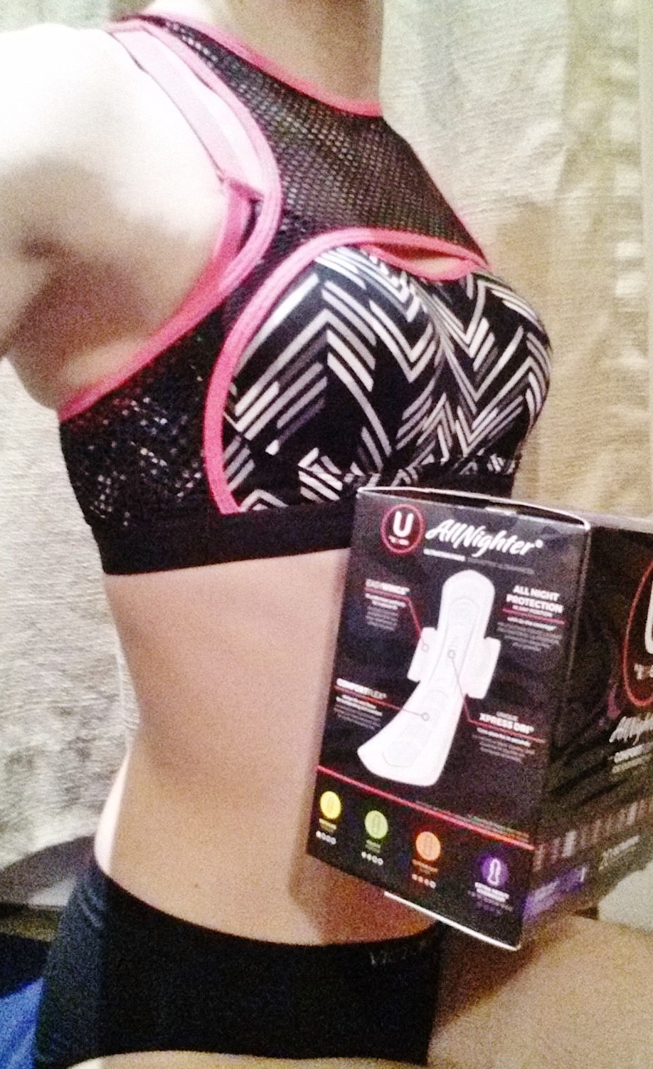 Tiny me with a huge Kotex overnight box