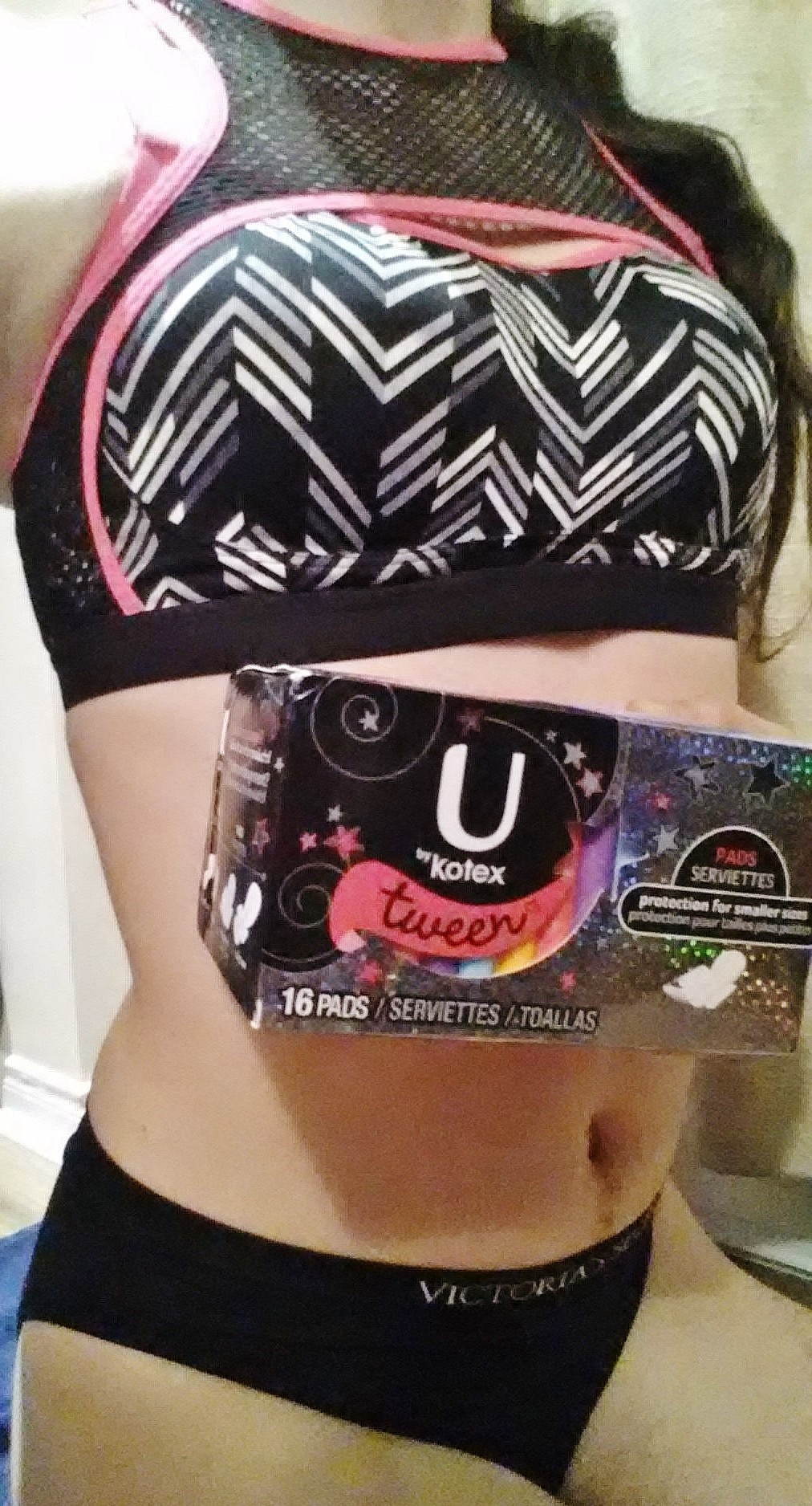 Even my smaller period Kotex pads make me look tiny