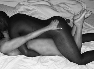 White woman pulling black man deeper