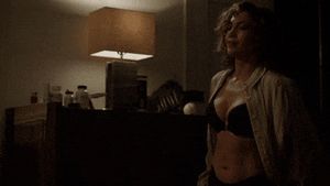 Shades of Blue. Dressing after a nice night (with some jiggle).