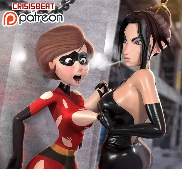 Elastigirl getting her boobs stretched