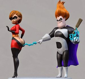 Syndrome using his powers to see Elastigirl's ass