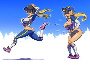 Clothes can't contain her figure