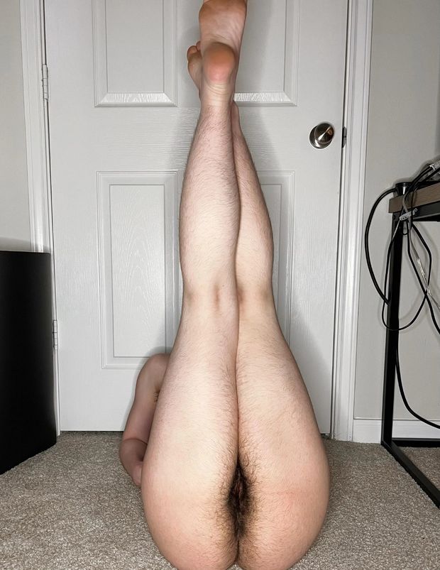 Legs up hairy pussy exposed