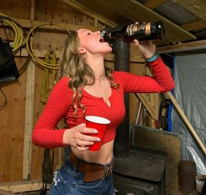 Hot teen drinking