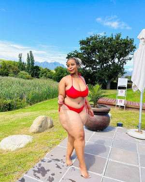 Cute BBW in Red bikini