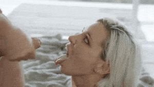 Cute blonde takes a facial with a smile