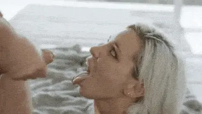 Cute blonde takes a facial with a smile