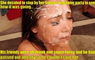 It was a long night...she had no idea who took her virginity or how many times they all cummed on and in her