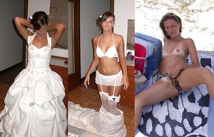Brideb out of her gown