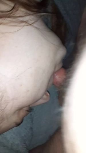 Blowjob and playing with tit, cum in mouth with swallow.