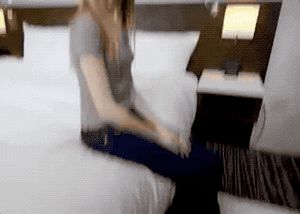 hottie gets a cushion to kneel on