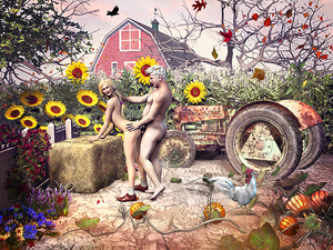 Feral Fred Halloween - Feral Fred shagging horny blonde nymphomaniac doggy style in the cornfield