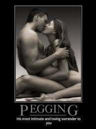 Romantic pegging him