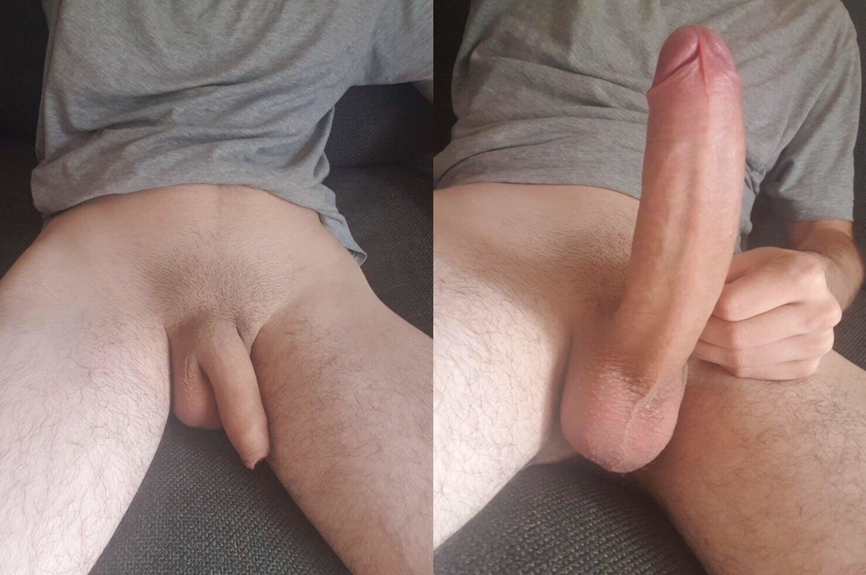 Huge cock, soft to hard