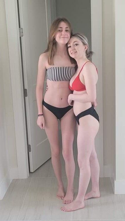Grace and friend bikinis in hotel room