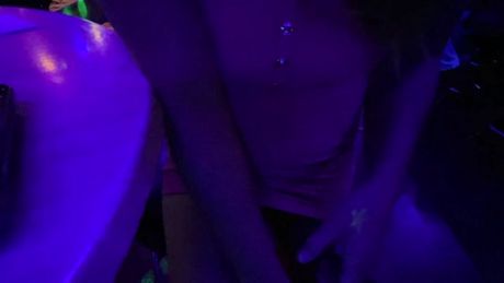 Public lush masturbation in the club