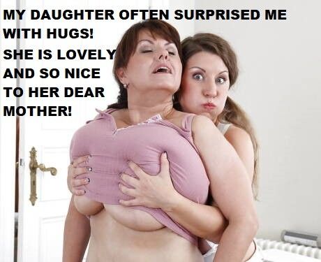 Hugging mom