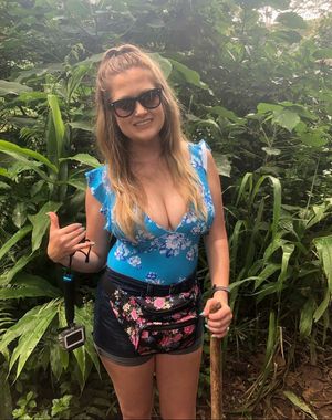 Naomi and her new milk jugs