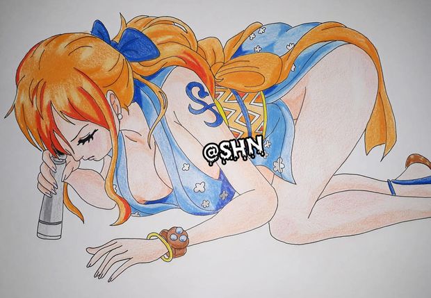 Nami has cake even after cake island