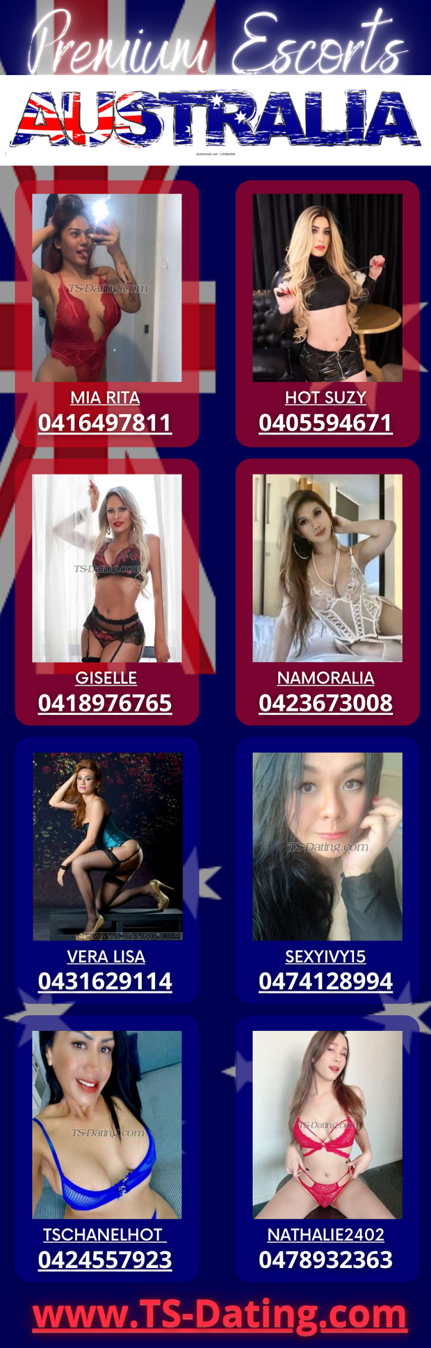 Premium Shemale Babes Of Australia. Brought to you by TS Dating