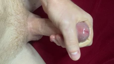 Cum as lube, edging and cumming four times.