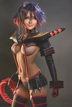 Computer generated face and pussy