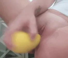 Fucking my pussy with squash feels so good!