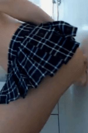 Plaid Skirt & dildo