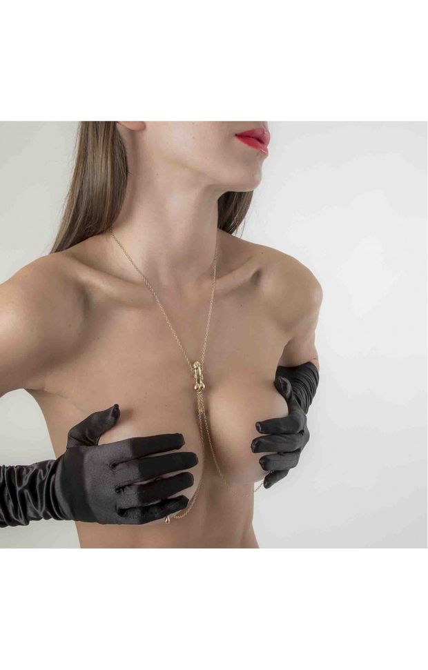 You Belong to Me - Penis Necklace with Nipple Rings