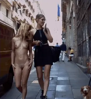 Showing off her newest Bitch to the local Dogs